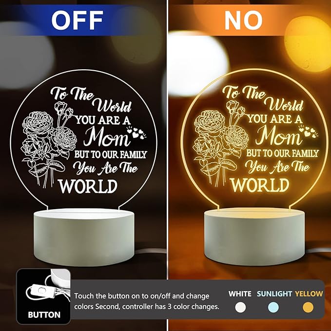 Best Mom Birthday Gifts from Daughter Son,Mom Birthday Gifts Night Light,Room Decoration Mom's Gifts