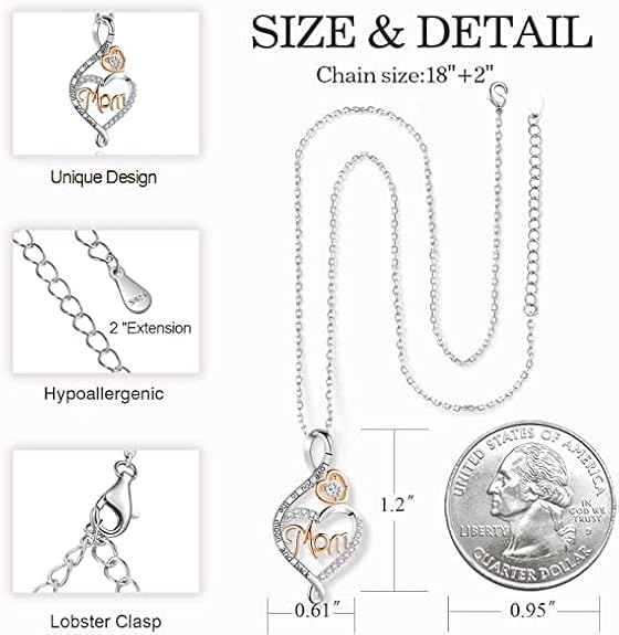 Elegant sterling silver necklace for mom, nana, or grandma gift from loved ones.