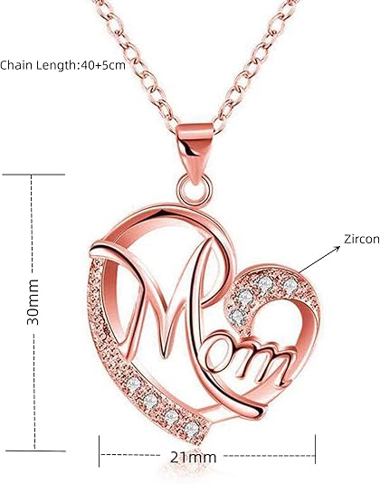 Love Heart Necklace for Mom – Beautiful Mother’s Day & Birthday Jewelry Gift