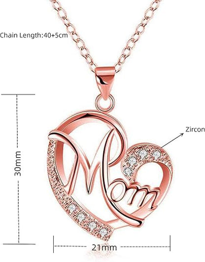 Love Heart Necklace for Mom – Beautiful Mother’s Day & Birthday Jewelry Gift