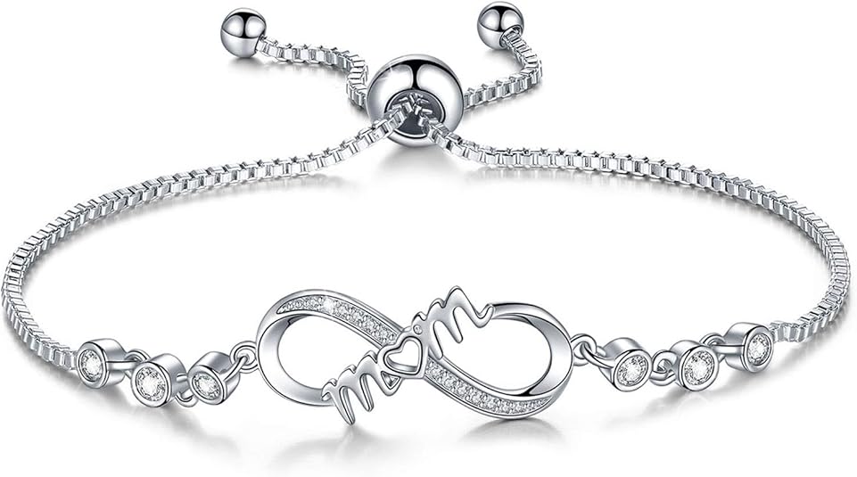 Desimtion Gifts for Women Mom, Infinity Love Bracelets for Women, Valentines Day Birthday Jewelry Gifts for Her Girls Girlfriend Mom Wife from Daughter Son