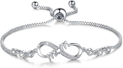 Desimtion Gifts for Women Mom, Infinity Love Bracelets for Women, Valentines Day Birthday Jewelry Gifts for Her Girls Girlfriend Mom Wife from Daughter Son