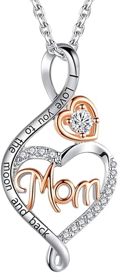Elegant sterling silver necklace for mom, nana, or grandma gift from loved ones.