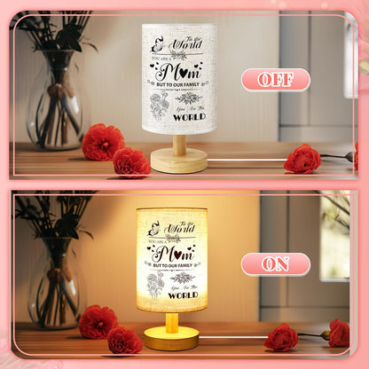 Linkax Mothers Day Gifts for Mom Wife Grandma Daughter Sister Friends Nana Nanny from Son Daughter, Table Lamps Night Light with Fabric Shade, Personalized Mom Birthday Gifts for Mothers Day