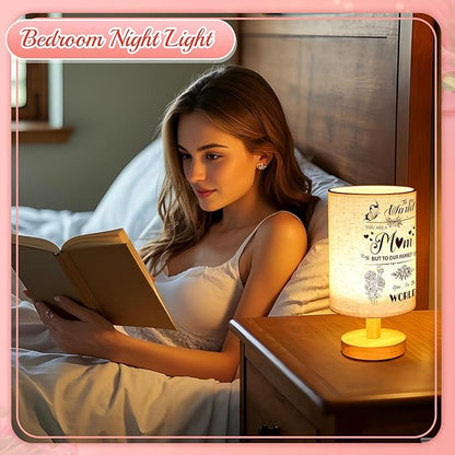 Linkax Mothers Day Gifts for Mom Wife Grandma Daughter Sister Friends Nana Nanny from Son Daughter, Table Lamps Night Light with Fabric Shade, Personalized Mom Birthday Gifts for Mothers Day
