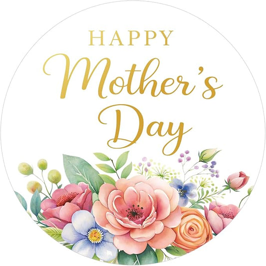 Joycraft 60-Piece Mother’s Day Label Set – Premium 2” Gold Rose Stickers for Gift Decoration, Crafting, Cards & Bakery Packaging