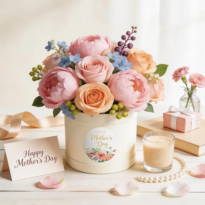 Joycraft 60-Piece Mother’s Day Label Set – Premium 2” Gold Rose Stickers for Gift Decoration, Crafting, Cards & Bakery Packaging