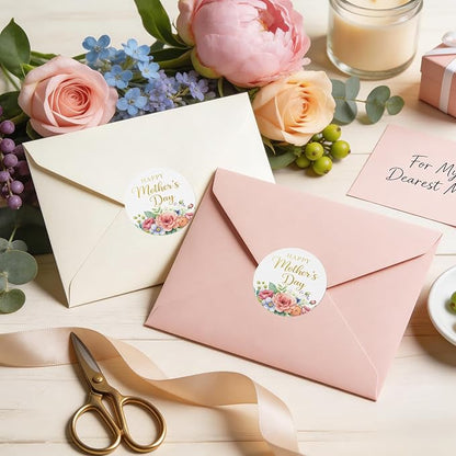 Joycraft 60-Piece Mother’s Day Label Set – Premium 2” Gold Rose Stickers for Gift Decoration, Crafting, Cards & Bakery Packaging