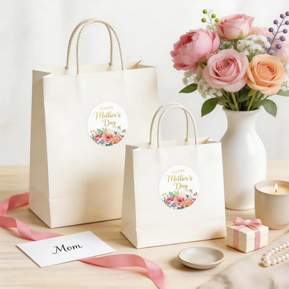 Joycraft 60-Piece Mother’s Day Label Set – Premium 2” Gold Rose Stickers for Gift Decoration, Crafting, Cards & Bakery Packaging