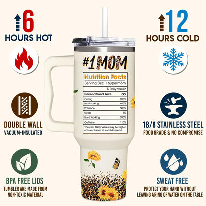 Best Mom Ever Gifts - Mothers Day Gift For Mom from Daughter, Son, Kids - Birthday, Christmas Gifts Idea For Mother, Mom, Wife - Tumbler With Handle 40oz