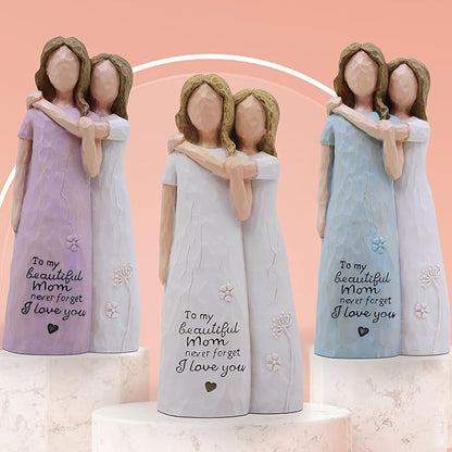 Mom Birthday Gifts from Daughter, Birthday Gift for Mom from Daughter, Valentines Day Gifts for Moms, Sculpted Hand-Painted Figurine