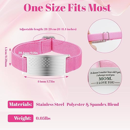 Mothers Day Gifts for Mom Wife from Daughter Son,Engraved Bracelets for Women Mother's Day Birthday Gift for Her Stainless Steel Adjustable Keepsake Jewelry for Women