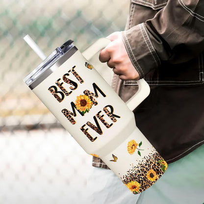 Best Mom Ever Gifts - Mothers Day Gift For Mom from Daughter, Son, Kids - Birthday, Christmas Gifts Idea For Mother, Mom, Wife - Tumbler With Handle 40oz