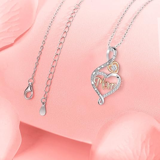 Elegant sterling silver necklace for mom, nana, or grandma gift from loved ones.
