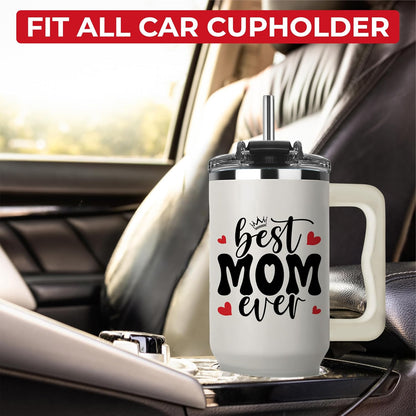 Mothers Day Gifts For Mom - Best Mom Ever Tumbler With Handle 40oz, Mommy Coffee Mug, Mama Tumblers, Momma Gift Ideas, Funny Birthday Present For Her, Cute Mother Day Gift Tumbler, Mom Cup