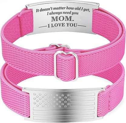 Mothers Day Gifts for Mom Wife from Daughter Son,Engraved Bracelets for Women Mother's Day Birthday Gift for Her Stainless Steel Adjustable Keepsake Jewelry for Women
