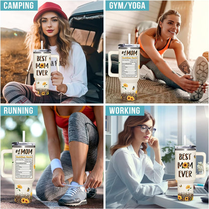 Best Mom Ever Gifts - Mothers Day Gift For Mom from Daughter, Son, Kids - Birthday, Christmas Gifts Idea For Mother, Mom, Wife - Tumbler With Handle 40oz