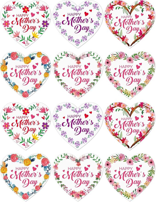WhatSign 72Pcs Happy Mother's Day Stickers - 1.5" Floral Mothers Day Gift Present Tags Labels for Envelope Seal Cards Boxes Gift Wrap Party Favors Decorations