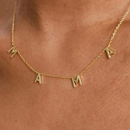 Mama Necklaces for Women, Mother's Day Gifts for Mom, 14K Gold Plated Dainty Necklace Non Tarnish Jewelry, Gifts for New Mom