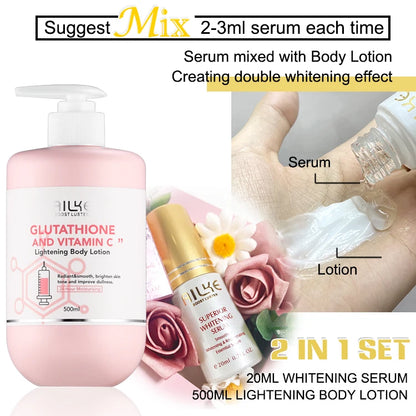 Glutathione & Vitamin C Brightening Cream Set for Face & Body – Moisturizing Formula