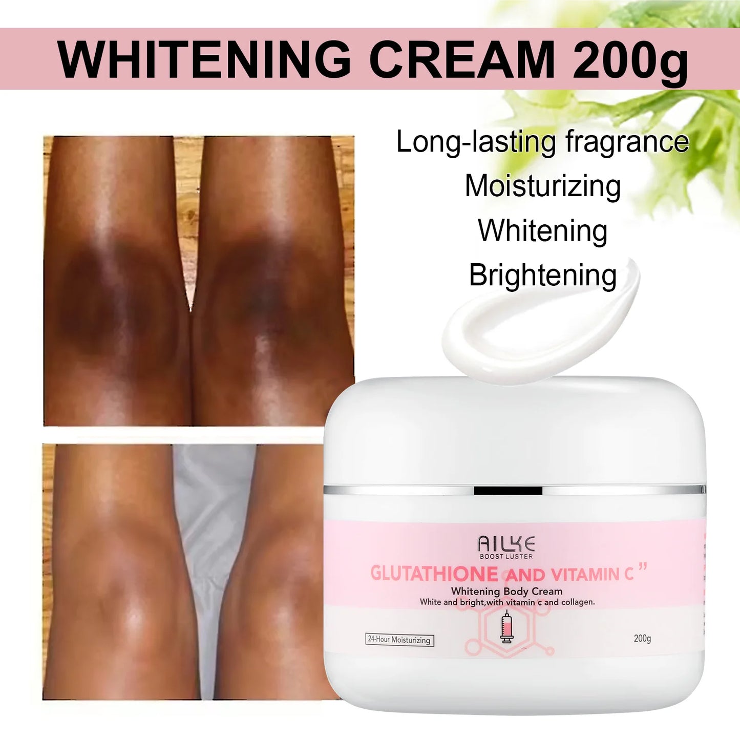 Glutathione & Vitamin C Brightening Cream Set for Face & Body – Moisturizing Formula