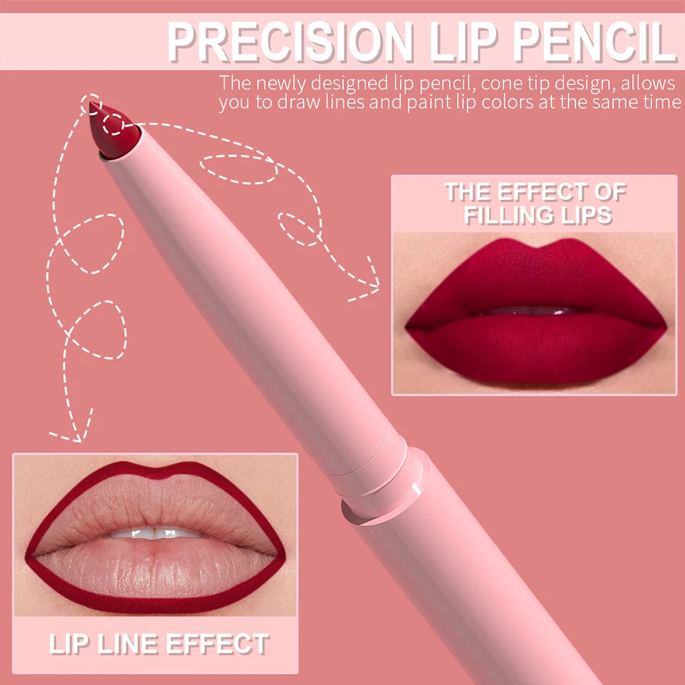 Matte Lip Liner Collection – 6 Long-Wear Nude & Pink Shades