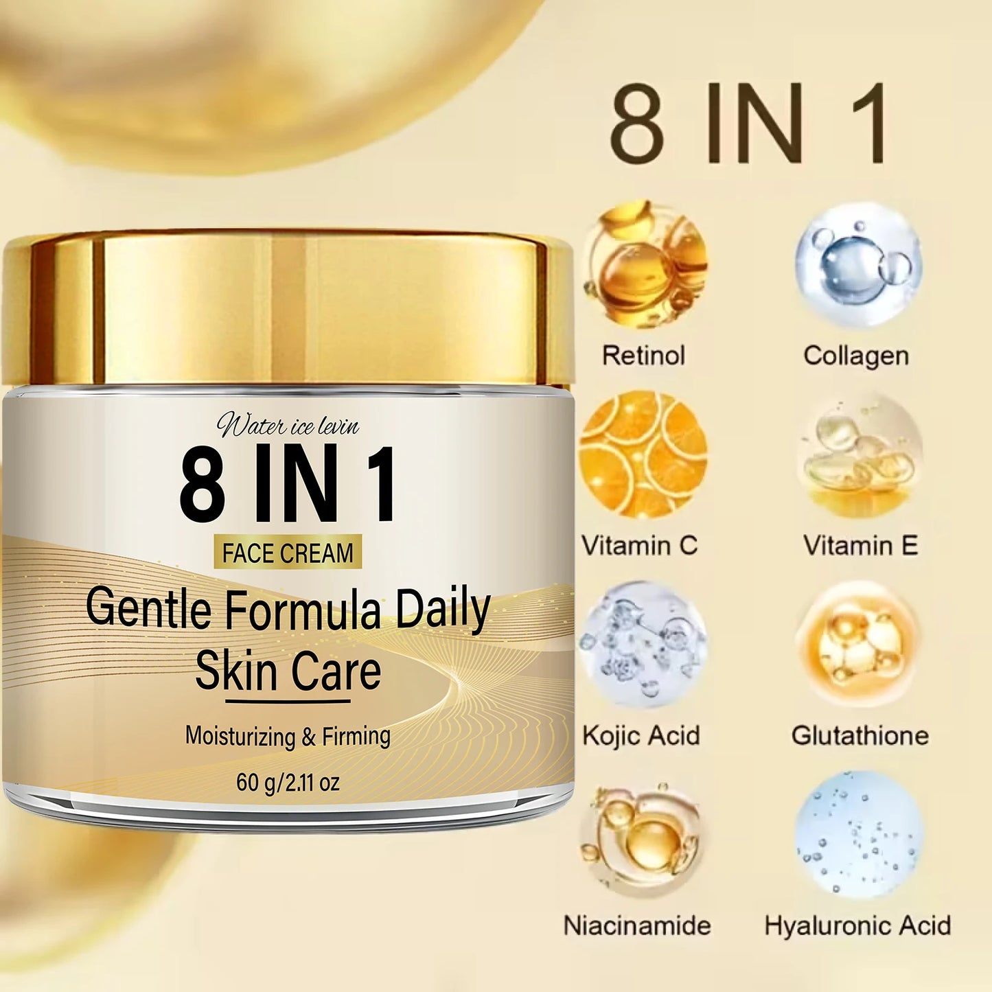8-in-1 Face Cream with Retinol, Collagen, Vitamin C & Hyaluronic Acid – 60g