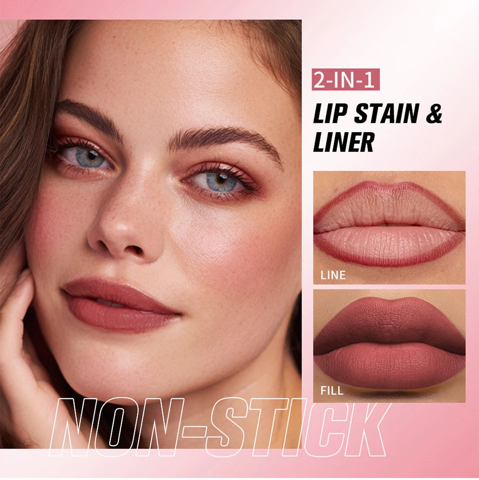 Dual-Ended Lip Stain & Liner – Smooth Application & Rich Color
