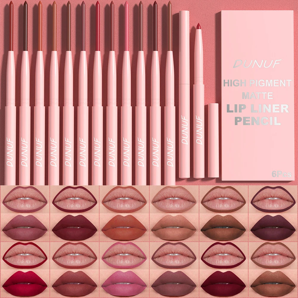 Matte Lip Liner Collection – 6 Long-Wear Nude & Pink Shades