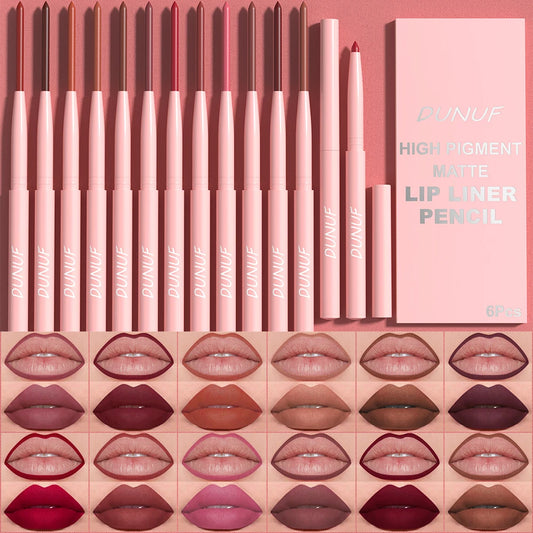 Matte Lip Liner Collection – 6 Long-Wear Nude & Pink Shades