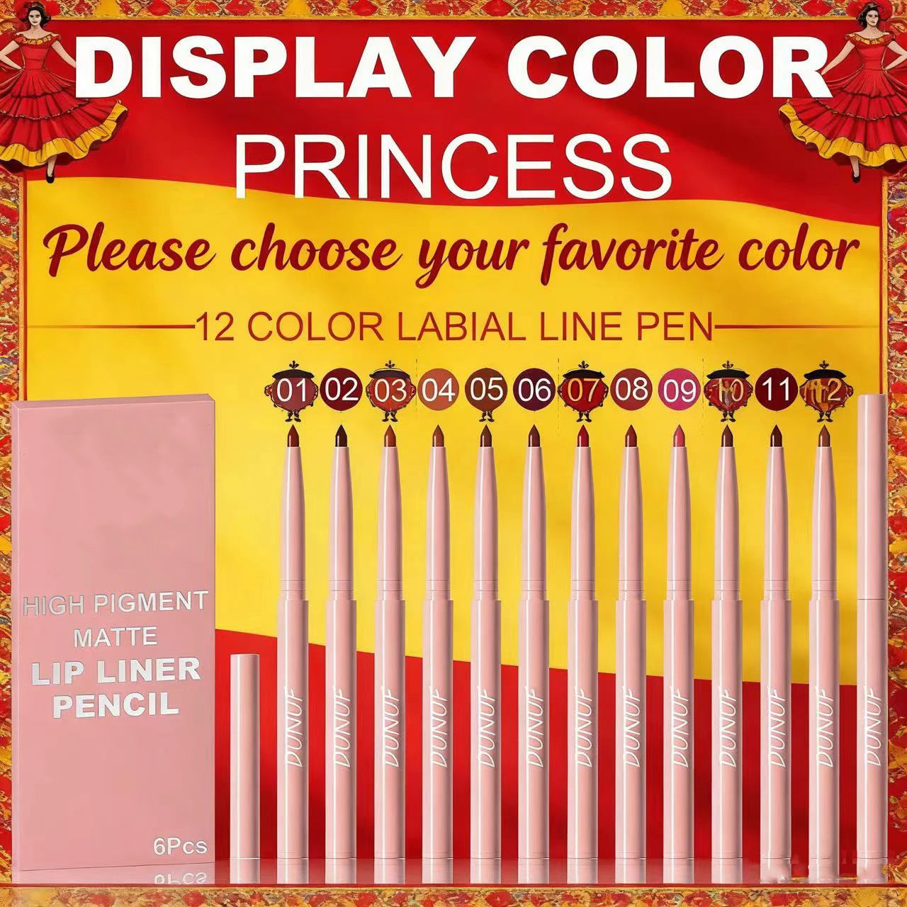 Matte Lip Liner Collection – 6 Long-Wear Nude & Pink Shades