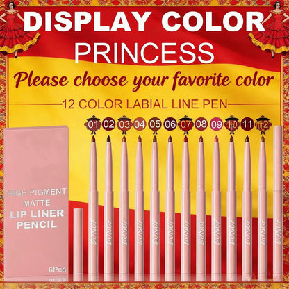 Matte Lip Liner Collection – 6 Long-Wear Nude & Pink Shades