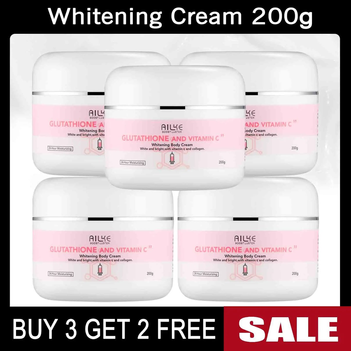 Glutathione & Vitamin C Brightening Cream Set for Face & Body – Moisturizing Formula