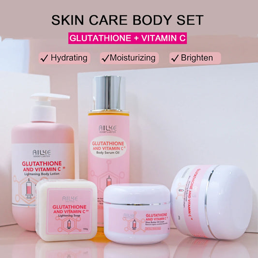 Glutathione & Vitamin C Brightening Cream Set for Face & Body – Moisturizing Formula