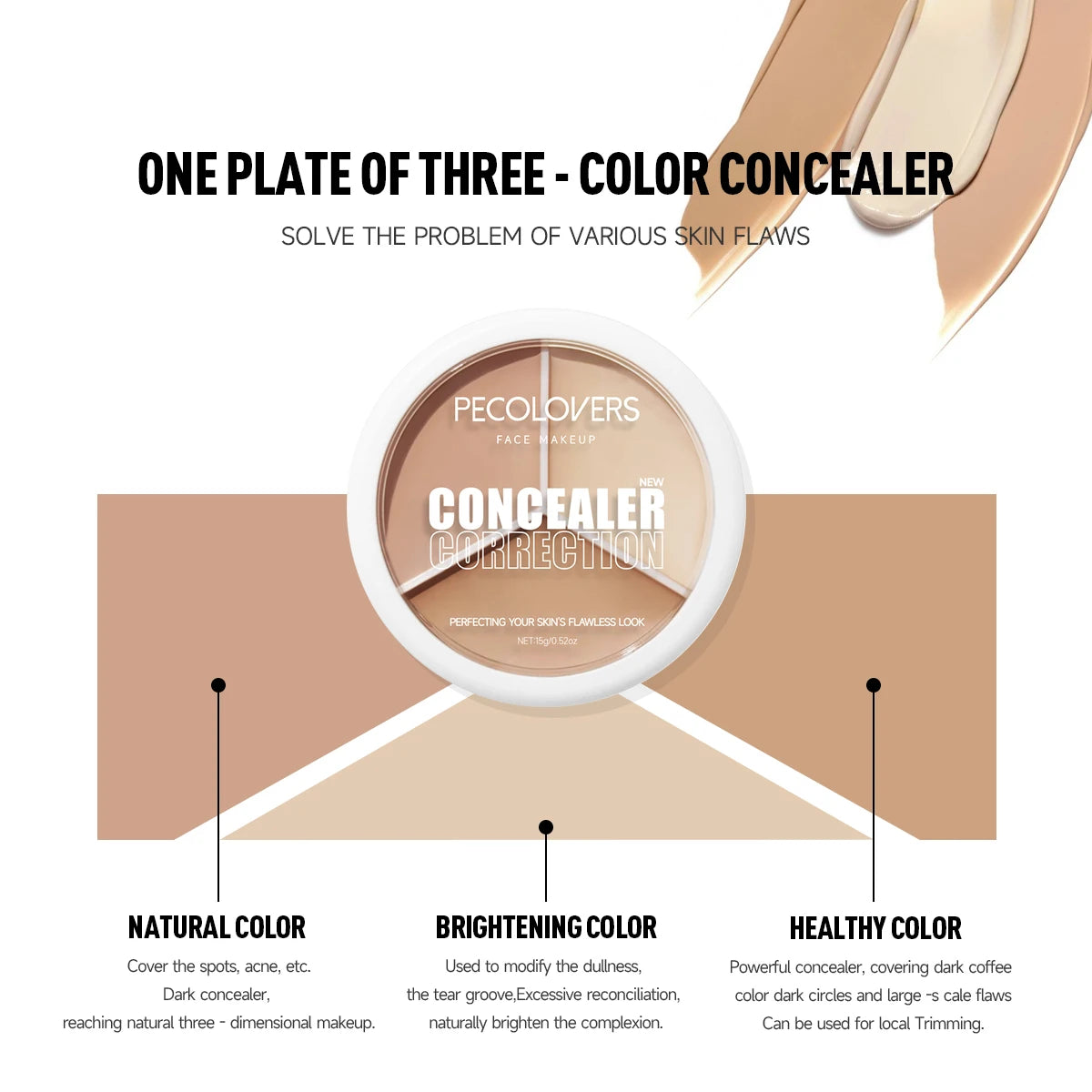 3-Color Concealer Palette – Long-Lasting Coverage for a Natural Look