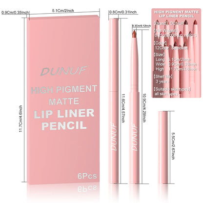 Matte Lip Liner Collection – 6 Long-Wear Nude & Pink Shades