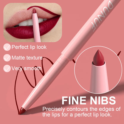 Matte Lip Liner Collection – 6 Long-Wear Nude & Pink Shades